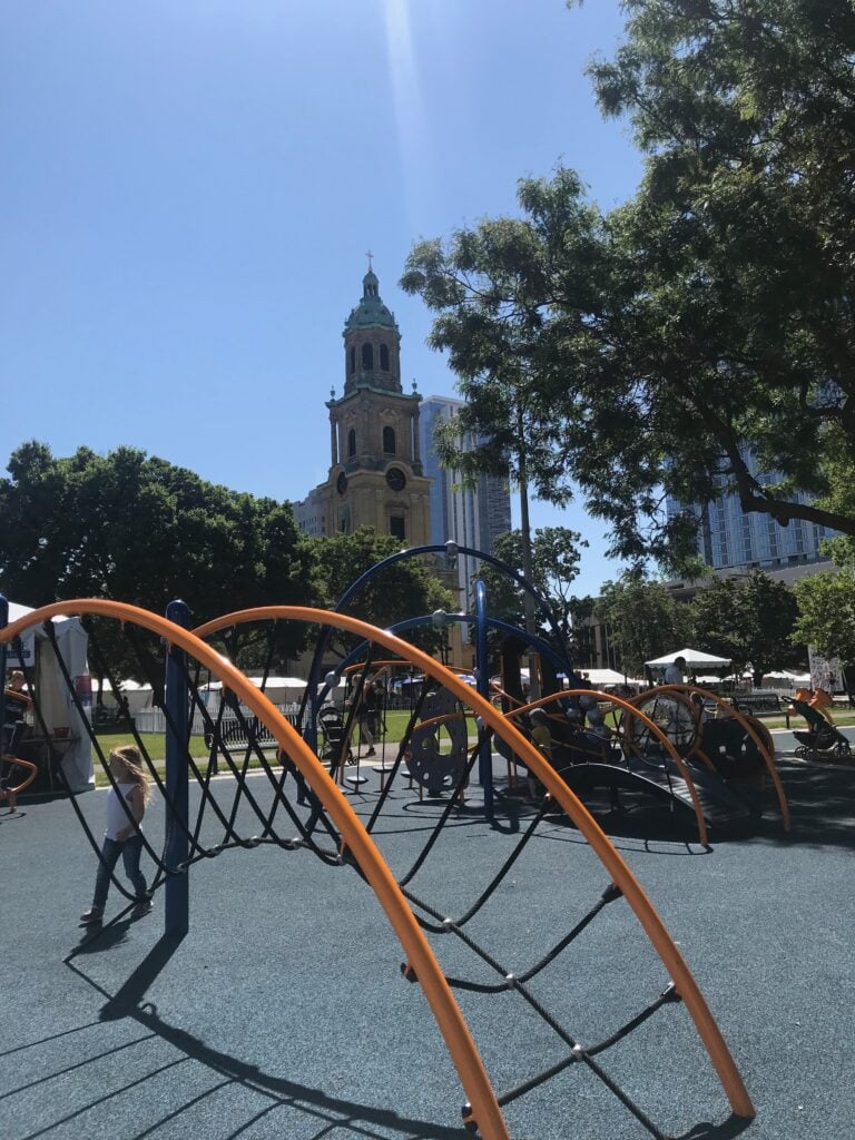 Playground at Cathedral Square park in milwaukee