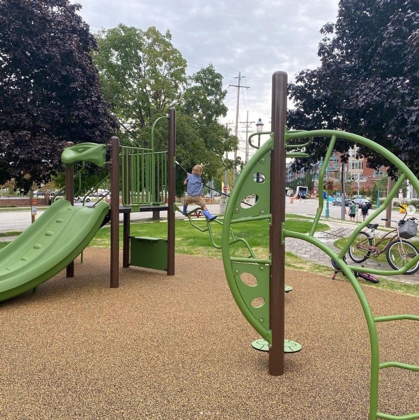 playground in Gas Light Park Historic Third Ward Milwaukee Wisconsin