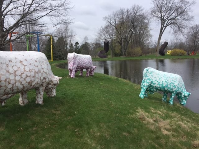 cows at Lynden Sculpture Garden Milwaukee Wisconsin