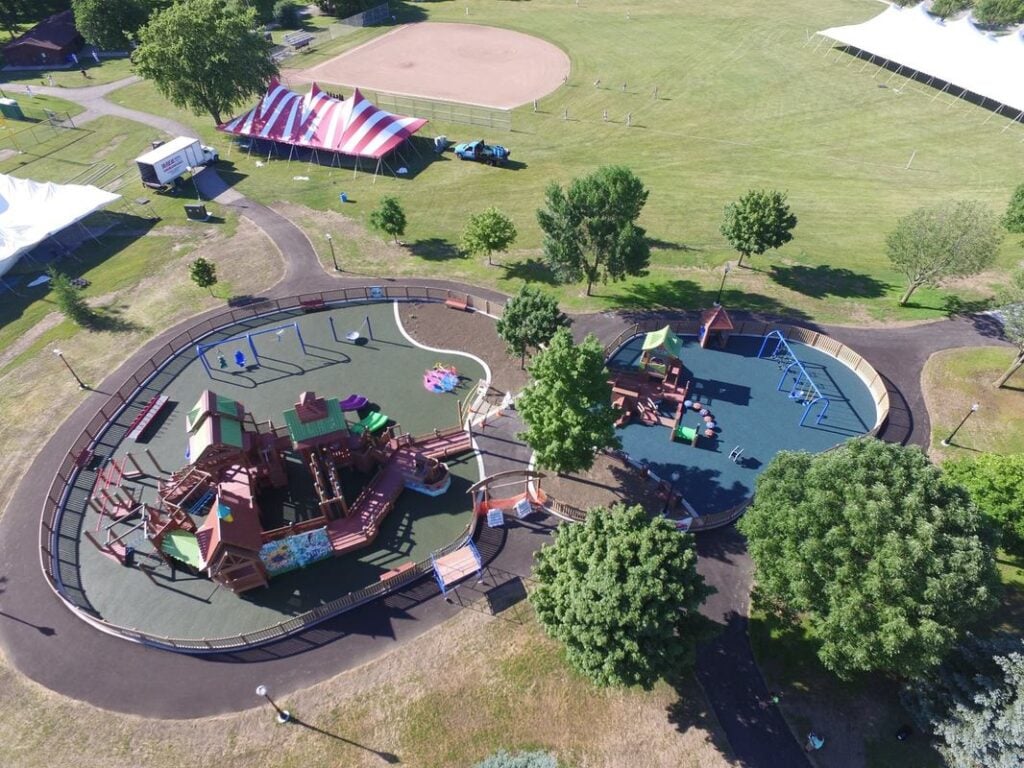 Malone park in New Berlin aerial view