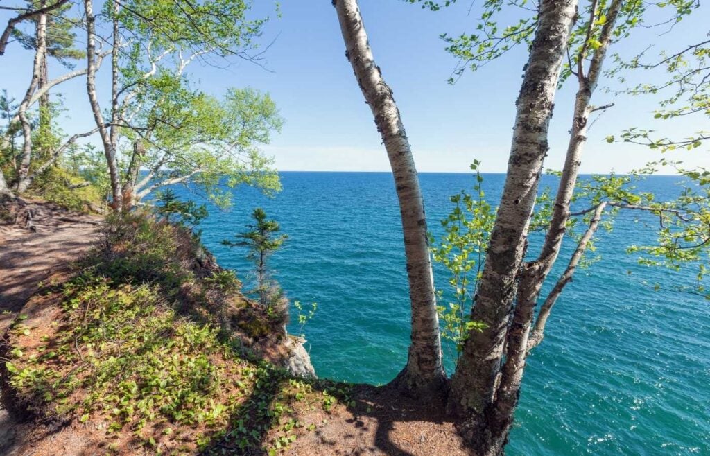 The North Country Scenic Trail and Lake Superior.