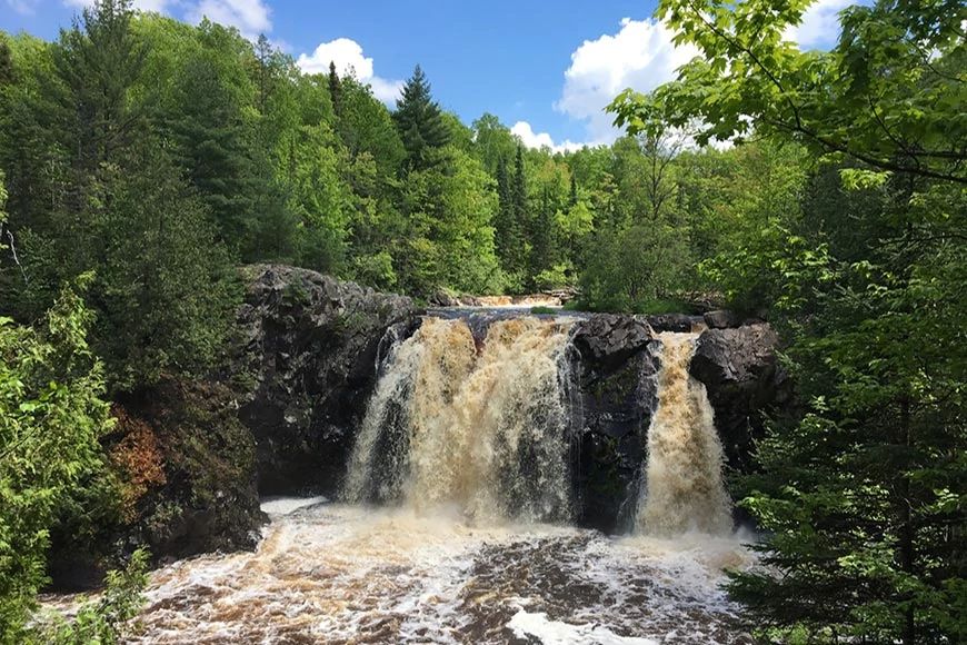 Pattison State Park waterfall along the North Country Trail