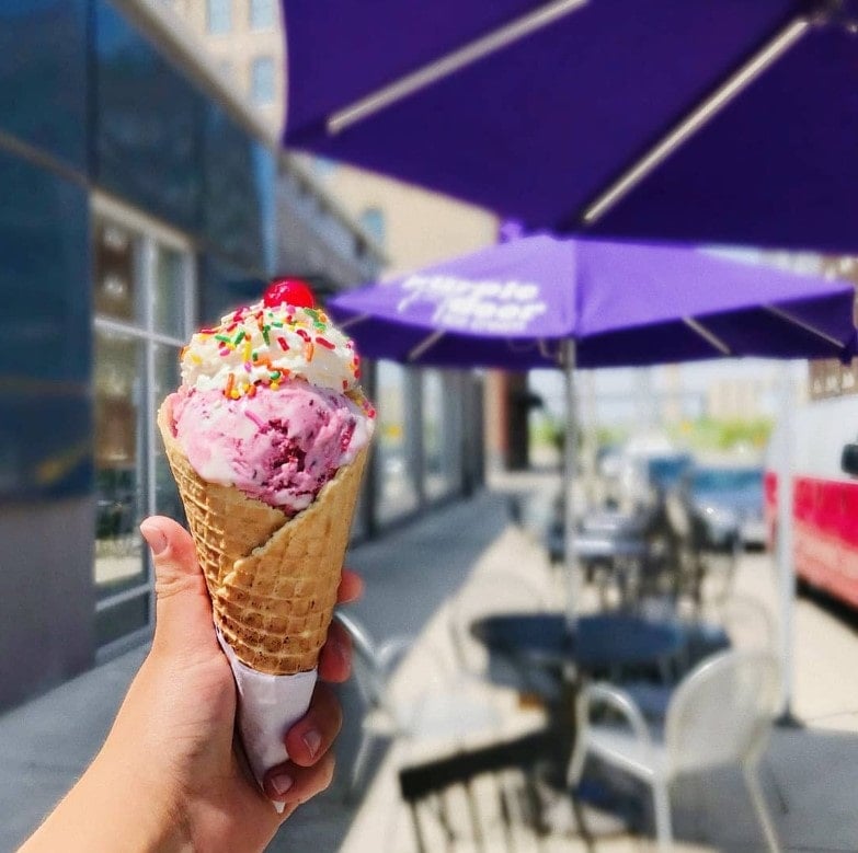 Purple Door ice cream cone Milwaukee Wisconsin